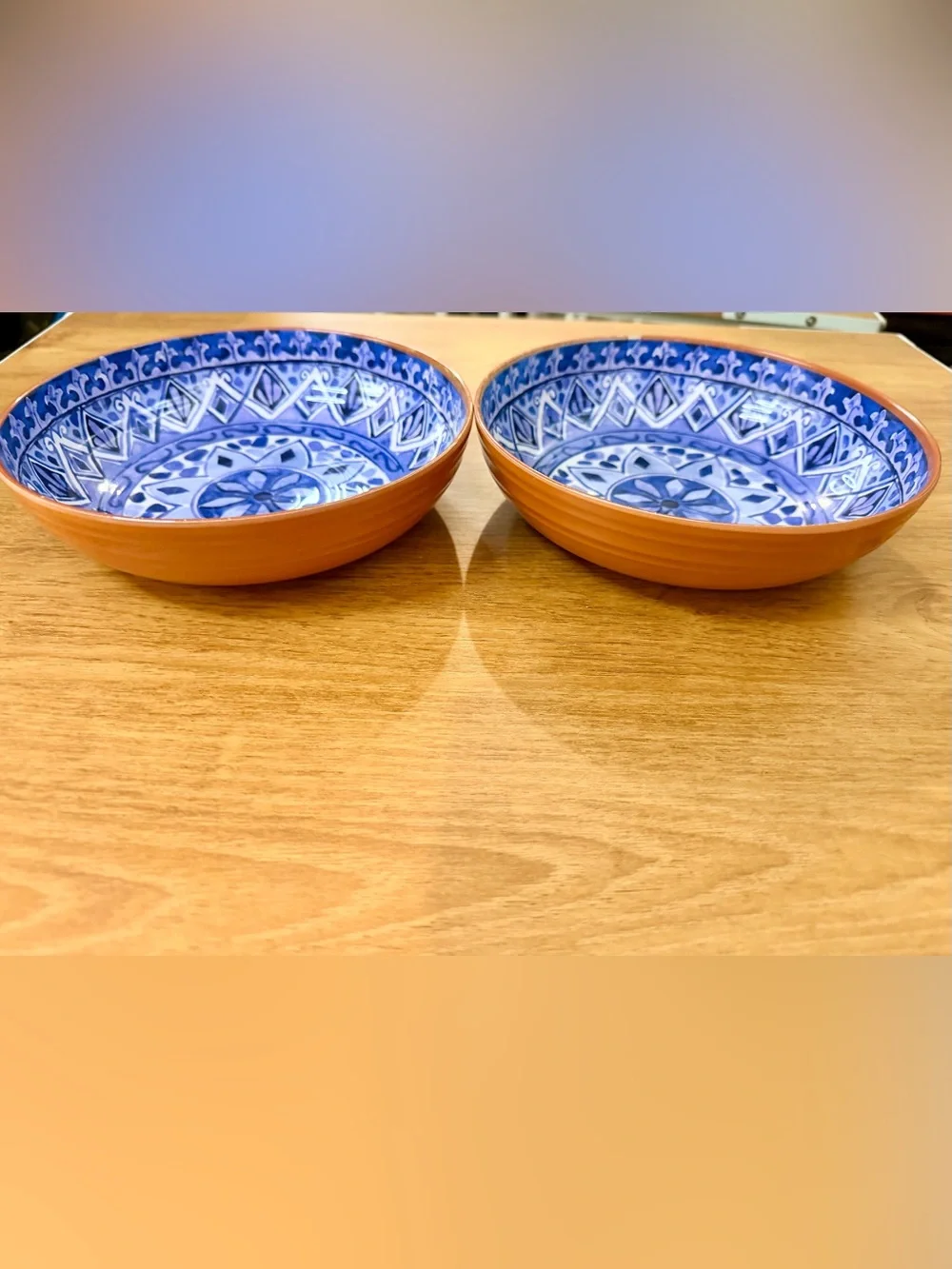 Tommy Bahama Mandala Blue Pattern melamine Bowls Set of 2 Outdoor Patio 8
